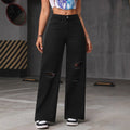 European and American Cross-Border 2025 New Loose Light Blue Washed Wide-Leg Jeans Pure Color Pants Women Jeans