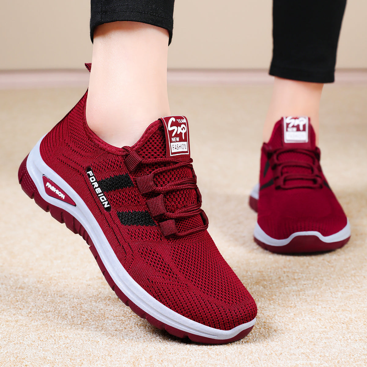 Women's Shoes 2026 Spring New Outdoor Breathable Mesh Shoes Fashion Casual Shoes Women's Low-Top Sports Shoes