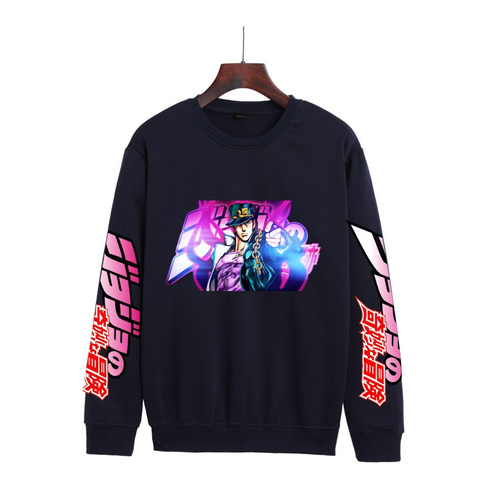 Cross-border Hot Hoodie JOJO's Wonderful Adventure Popular Printing Casual Men's and Women's Round Neck Sweater Autumn and Winter Fashion Spot