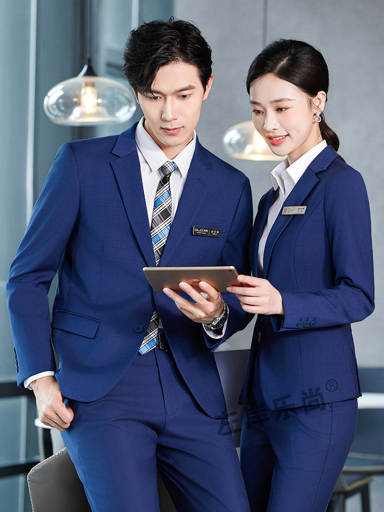 High-End Women's Suit Black Women's Suit Business Formal Gray Professional Women's Pants Suit Blue Haze Blue