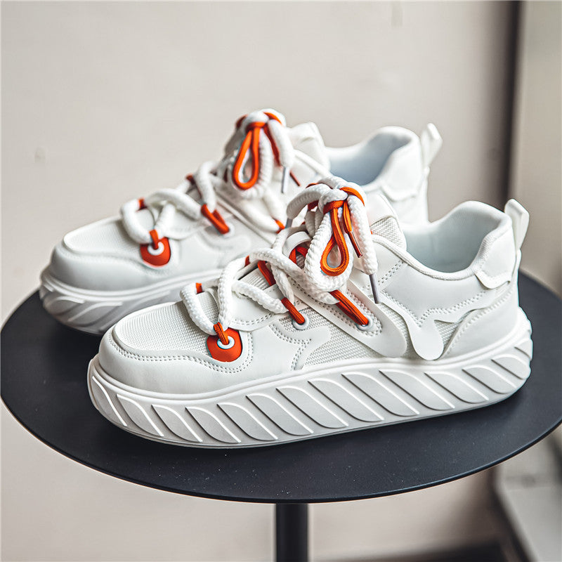Men's niche fashion sneaker running shoes popcorn casual sneakers men's shoes thick-soled mesh height increasing daddy shoes