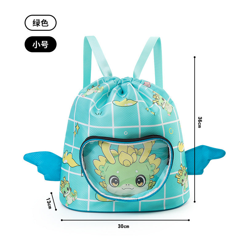 Children's Swimming Bag, Wet and Dry Separation Waterproof Storage Bag, Portable Backpack for Boys and Girls, Cute Cartoon Beach Backpack