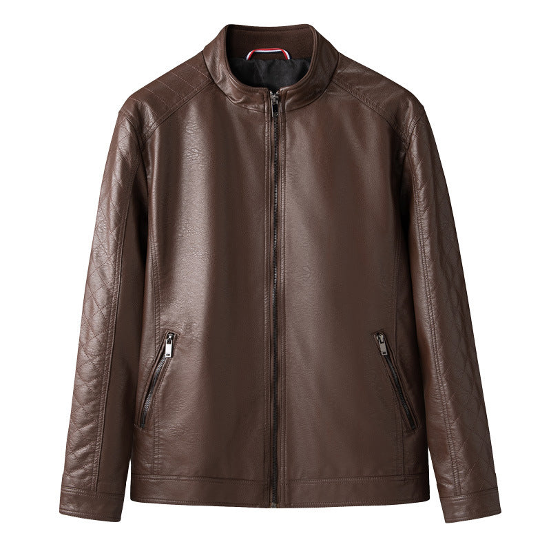 Foreign Trade Leather Clothing Men's Motorcycle Leather Clothing Casual Autumn and Winter New Leather Jacket Youth Motorcycle PU Jacket Casual Men