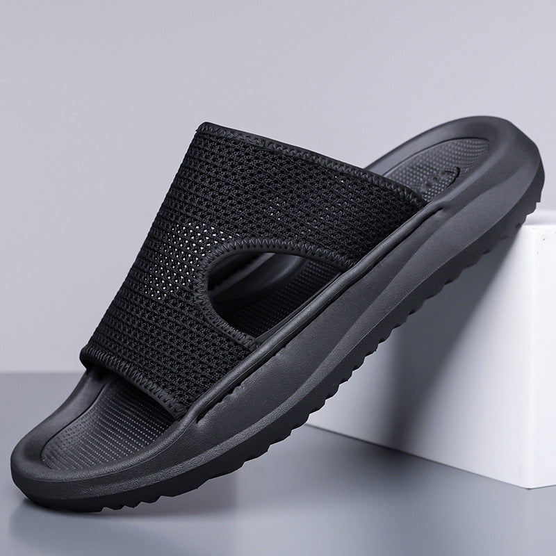 Sandals Men's New Summer Mesh Breathable Non-Slip Sandals Ultra-Light Thick Sole Heightening Sports and Leisure Beach Shoes