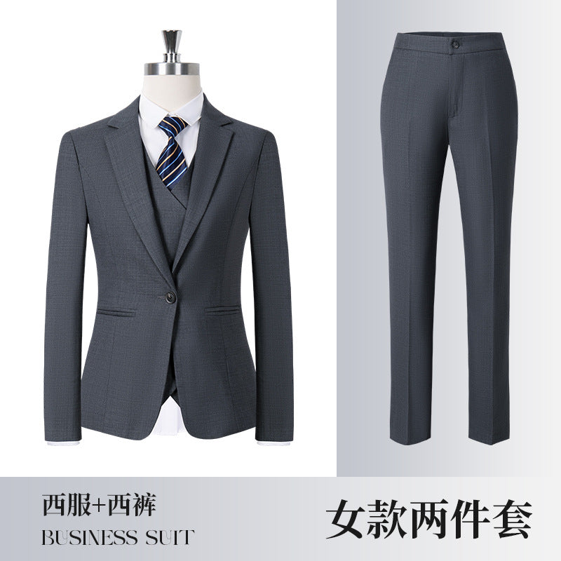 High-End Women's Suit Black Women's Suit Business Formal Gray Professional Women's Pants Suit Blue Haze Blue