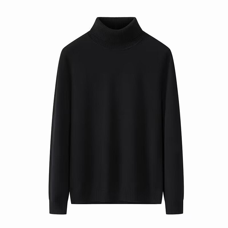 Autumn and Winter Half-neck Sweater Men's Loose All-match Thickened Sweater Men's White Base Mid-neck Slim-fit Sweater