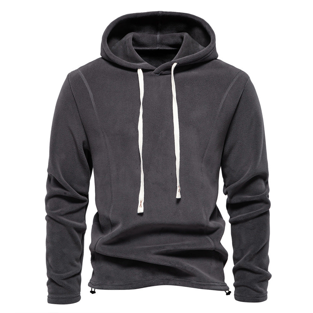 Men's Hooded Sweatshirt 2024 Long-Sleeved Sweatshirt Polar Fleece New Cross-Border Warm Trend Autumn and Winter Versatile