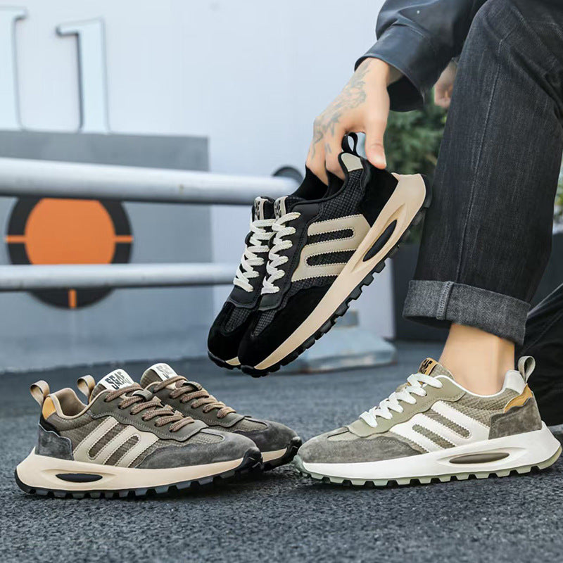 Men's Trendy Sneakers, Autumn Leather Breathable Running Shoes, Versatile Youth Shoes, Men's Casual Sneakers, Trendy Shoes