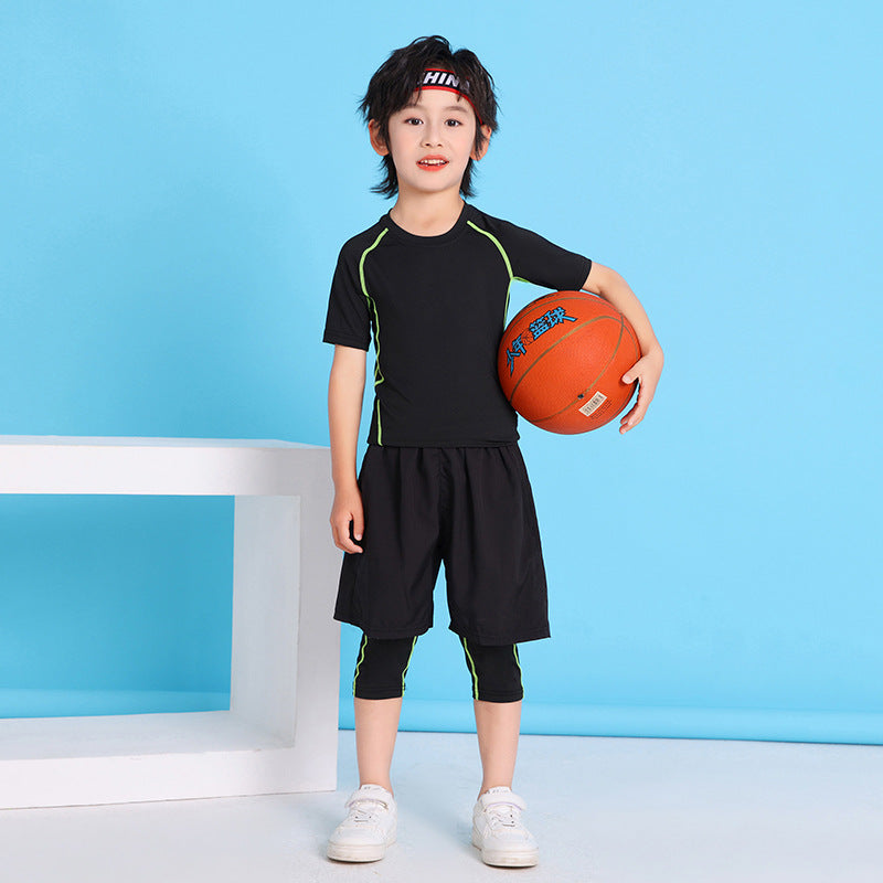 Children's Jump Rope Competition Quick-Drying Training Suit Custom Set, Tight-Fitting Clothing for Running, Football, Basketball, Comfortable Sportswear