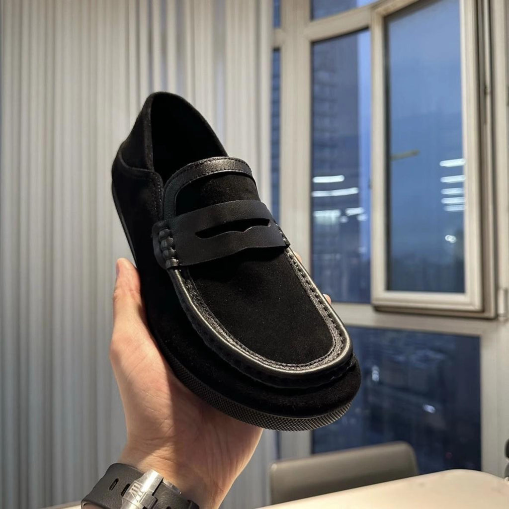 Men's Shoes, New Autumn Collection, Suede Leather, Comfortable Casual Men's Loafers, Fashionable and Trendy, Versatile Slip-On Slip-On Shoes