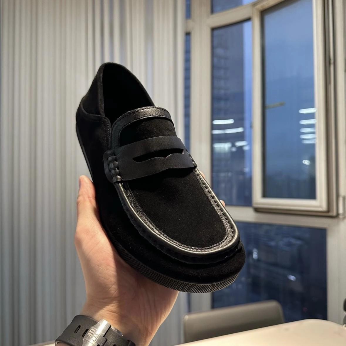 Men's Shoes, New Autumn Collection, Suede Leather, Comfortable Casual Men's Loafers, Fashionable and Trendy, Versatile Slip-On Slip-On Shoes