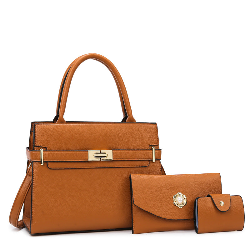 Cross-border Women's Bag 2025 New High-end Handbag Trendy Bag Three-piece Set Mother Bag All-match Shoulder Crossbody Bag