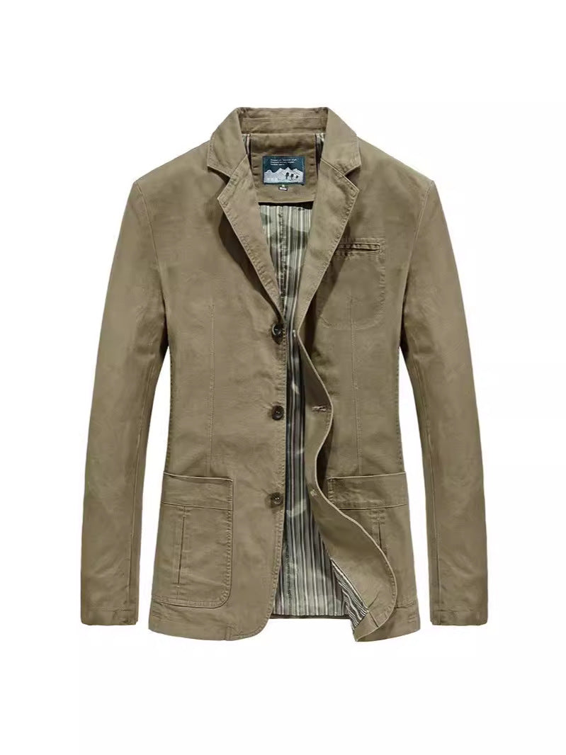 European and American Specially Designed for Spring & Fall Jackets for Men, Middle-Aged Suits, Pure Cotton Casual Small Suits, Large Size Men's Jackets, Men's Suits