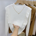 Knitted Sweater Women's Design Sense Slim Base Shirt Top 2022 New Fashion Western Style Autumn and Winter Inner Sweater