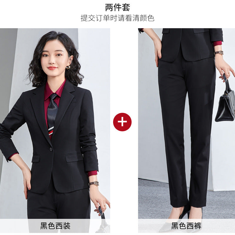 New Business Suit Men's Work Clothes Women's Black High-End Suit Suit Lawyer Teacher Work Professional Formal Wear