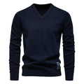 V-Neck 2024 Knitwear Pure Color Men's Knitwear Men's Cross-Border Black Cotton Knitwear Trendyy Autumn and Winter New Green