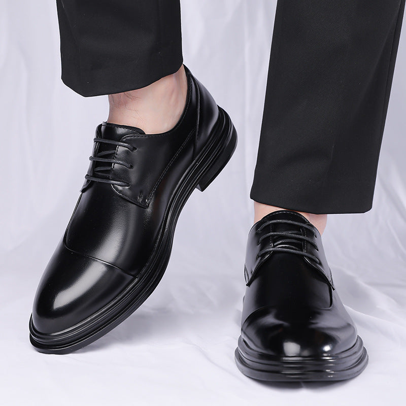 Men's Large Size Leather Shoes for Export, 2026 Autumn New Model, Men's Lace-Up Business Formal Casual Shoes, Pre-Wedding Groomsmen Shoes