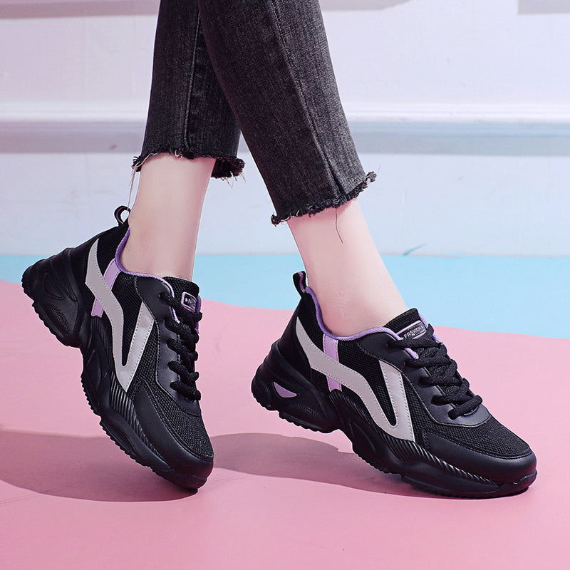 Women's Shoes 2025 New Breathable Sports Shoes Student High School Entrance Examination Sports Examination Shock Absorbing Running Shoes Internet Celebrity