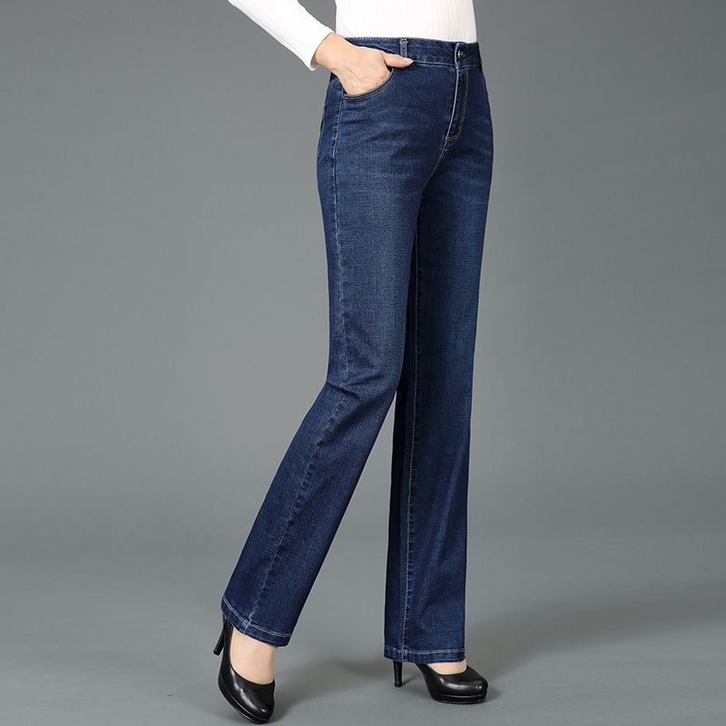 Mom's Jeans for Women 2026 Spring New High-Waisted Versatile Stretch Straight-Leg Pants Loose Long Pants for Middle-Aged Women