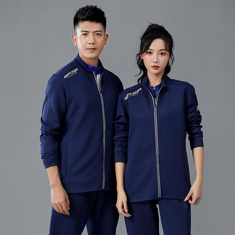 New Badminton Uniform Jacket Black and White Suit Men's and Women's Long-Sleeved Volleyball Uniform Table Tennis Uniform Competition Training Uniform