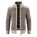 Amazon men's autumn and winter clothing stand collar sweater coat thickened sweater trend green cardigan sweater warm