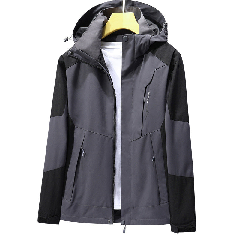 Jackets for Men and Women, Windproof and Waterproof Outdoor Sports Mountaineering Clothing, Fashionable and Trendy Spliced Color Hooded Jackets