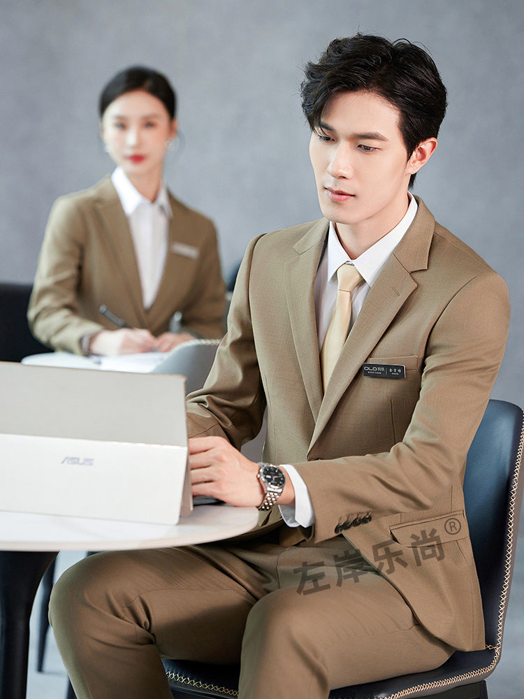 High-End Women's Suit Black Women's Suit Business Formal Gray Professional Women's Pants Suit Blue Haze Blue
