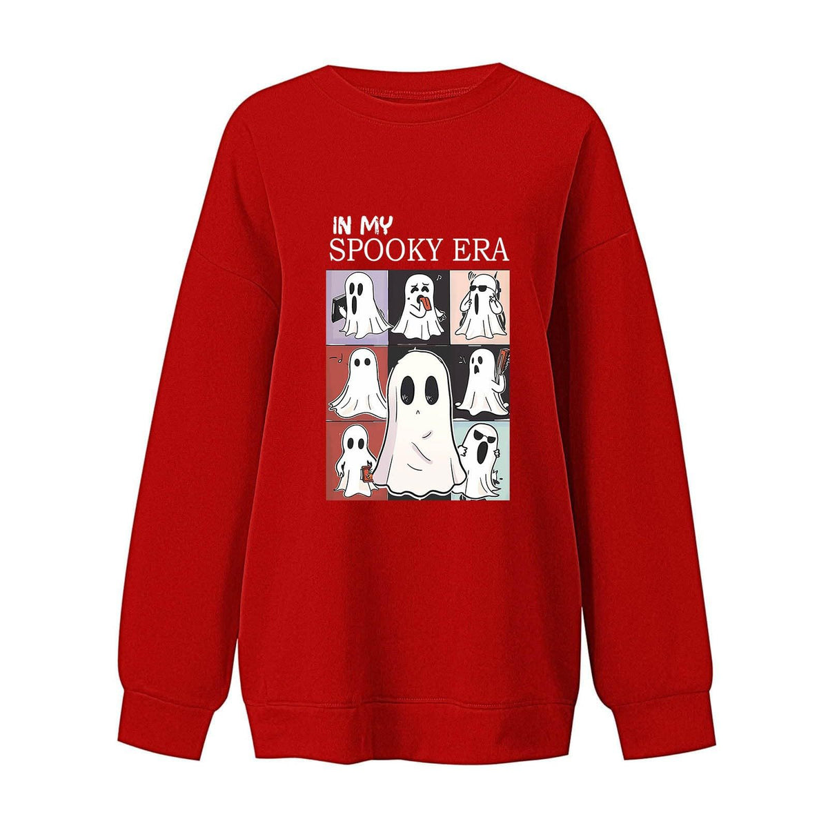 Women Sweatshirtss Halloween Cute Ghost Pattern Long Sleeve Sweater Horror Fall Pullover Tops