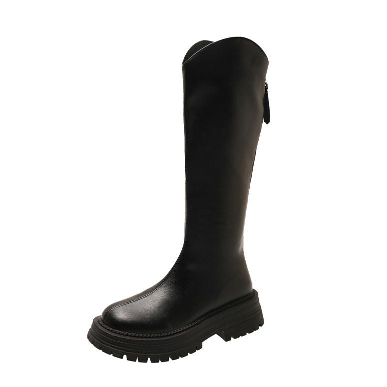 Short Boots for Women 2025 New Autum British Fashion Boots Thick-Soled Women's Shoes Slim Boots New Mid-Calf Boots for Small People