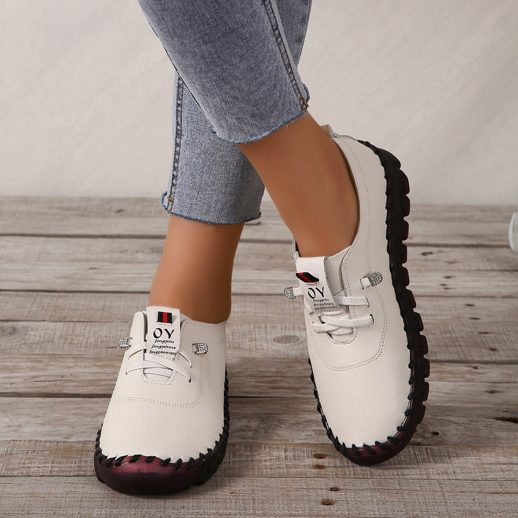 Fashion Single-layer Shoes 2022 Autumn New Soft Bottom Hand-stitched Bag Foreign Trade Large Size Casual Women's Slip-on Lazy Shoes