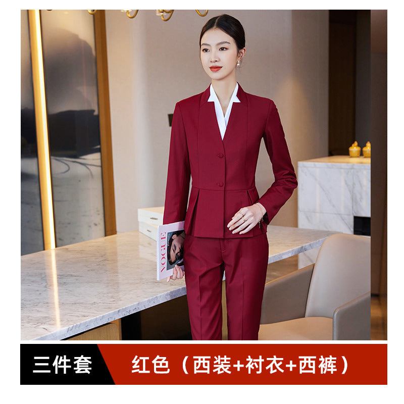Professional suit suit women's Spring and Autumn 2023 new fashion temperament capable sales department real estate consultant work clothes