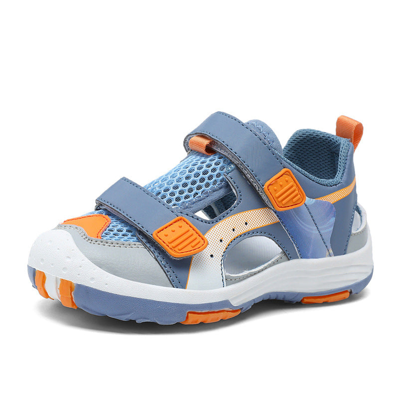 Boys Baotou Sandals Summer New Zhongda Boys Non-slip Soft Bottom Outdoor Beach Shoes Hollow Frame Shoes Wholesale