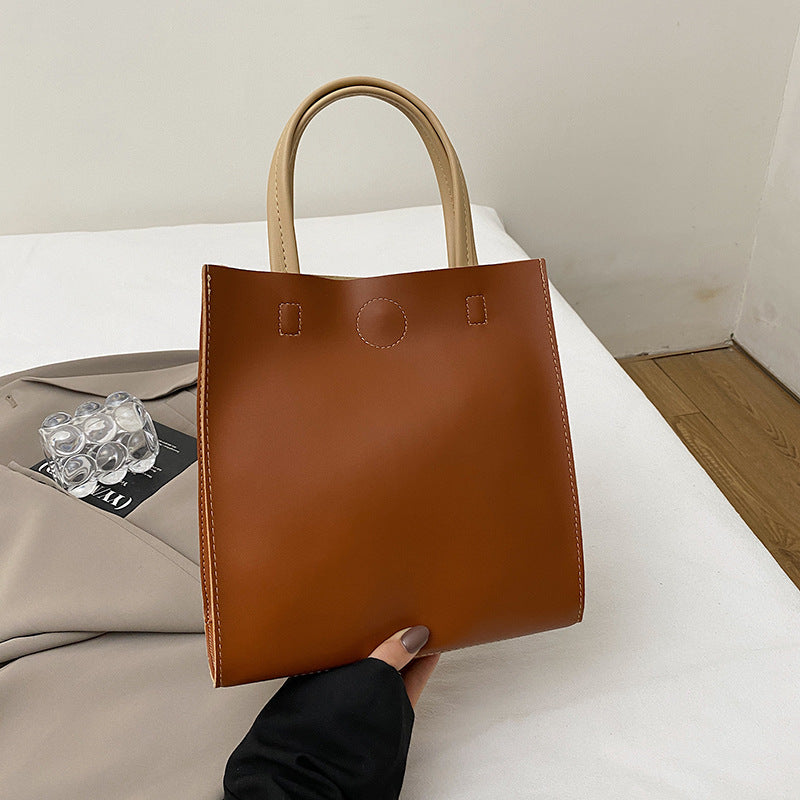 Popular Large Capacity Women's Bag Simple Western Style Trendy Commuter Handbag Texted Handbag Niche Tote Bag for Women