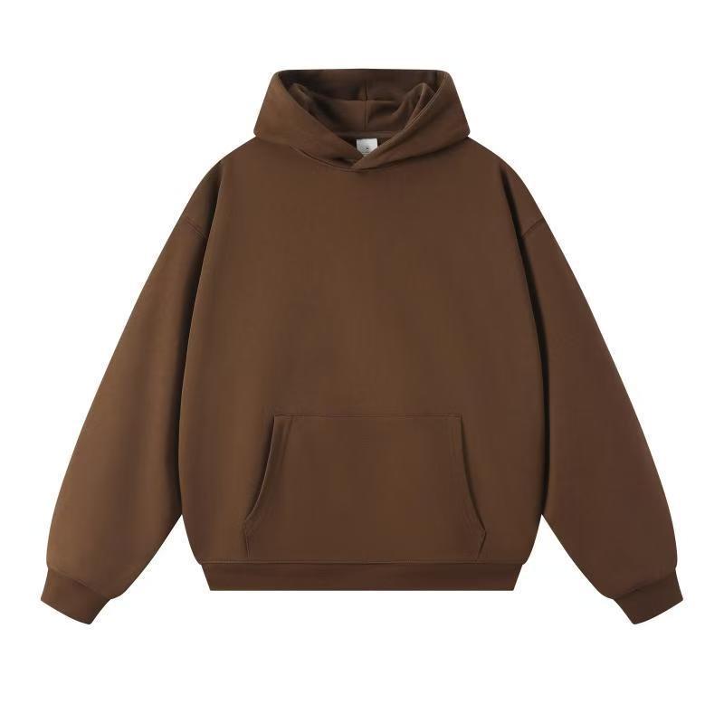 Trendy Brand Heavyweight 400g Terry Crewneck Sweatshirt Couple Pullover Autumn and Winter Thickened Coat Solid Color Loose Unisex Top