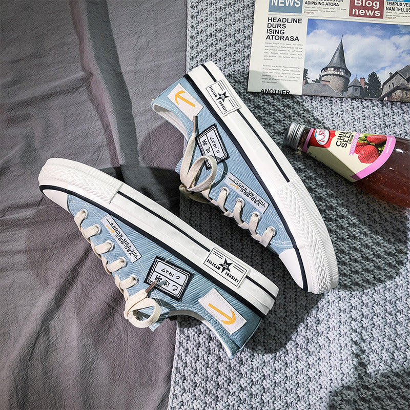New Low-top Canvas Men's Shoes Summer Breathable Casual Korean Fashionable Men's Shoes All-match Sports Student Sneakers