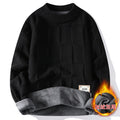Sweater Men's Autumn and Winter New Half-turtleneck fleece-lined Thickened Warm Inner Men's Contrast Color Stitching Sweater Trend