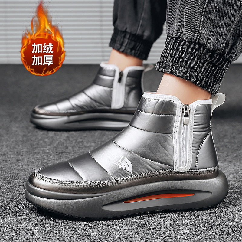 Winter Cotton Shoes Men's High-top fleece-lined Thickened Warm Snow Boots Non-slip Wear-resistant Outdoor plus size Northeast Large Cotton Boots