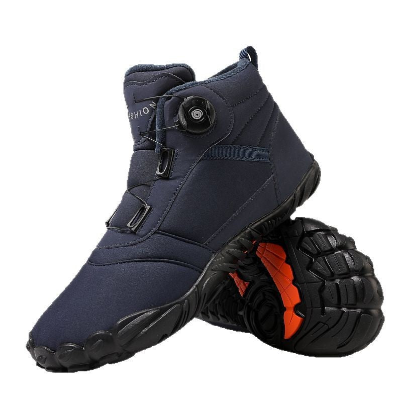 Outdoor Winter Men's and Women's fleece-lined Five-Finger High-Top Cotton Shoes Warm Boots Casual Wear-Resistant Snow Boots Thickened Couple's Shoes