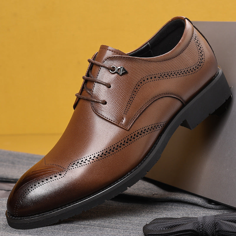 Leather Shoes for Men 2024 Autum New Men's Business Formal Wedding Shoes British Style Fashion Korean Style Men's Shoes Genuine Leather