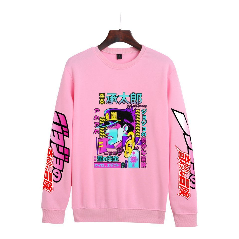 Cross-border Hot Hoodie JOJO's Wonderful Adventure Popular Printing Casual Men's and Women's Round Neck Sweater Autumn and Winter Fashion Spot
