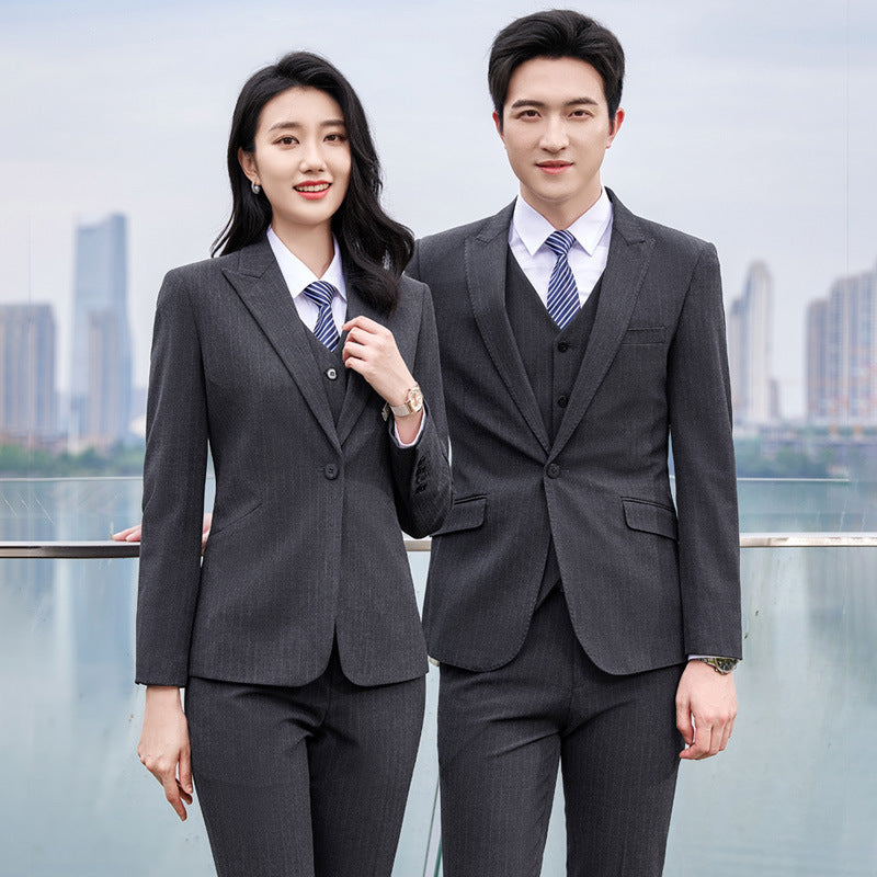 Autumn and winter new men's and women's same style business attire 4S shop business suit suit slim temperament hotel formal overalls