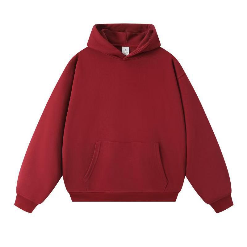 Trendy Brand Heavyweight 400g Terry Crewneck Sweatshirt Couple Pullover Autumn and Winter Thickened Coat Solid Color Loose Unisex Top