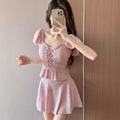 2026 New Summer Swimsuit for Women, Two-Piece Skirt Style with Shorts, Fresh and Youthful, Suitable for Students, Swimwear for Hot Springs