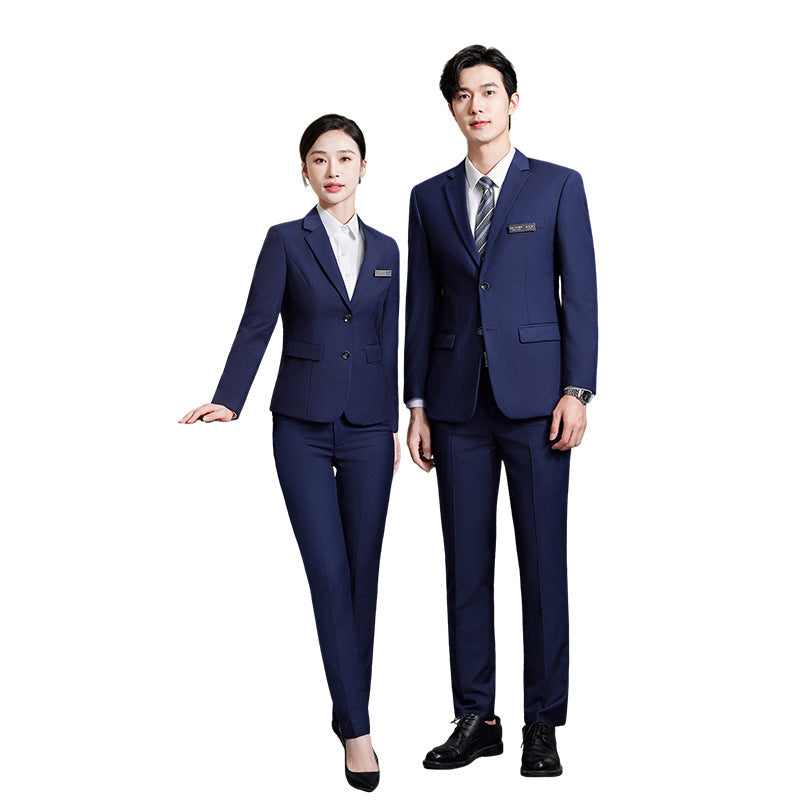 Four Seasons Serge Suit Business Suit for Men and Women Autumn Slim-fit Business Suit Women's Pants Vest Dress