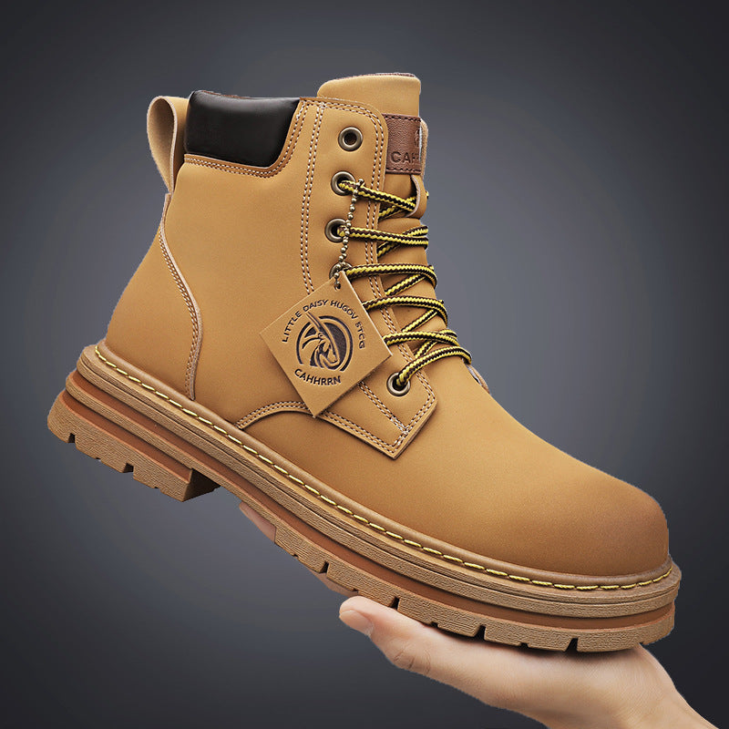 Big Yellow Boots, Big-Toe Martin Boots, 2025 Autumn and Winter High-Top Versatile Martin Boots, New Men's Work Shoes, Martin Boots