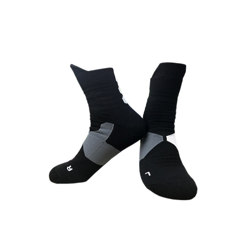 Mid-Calf Non-Slip Breathable Basketball Socks Customized Children and Adults Color Matching Simple Sports Socks Professional Training Equipment Wholesale