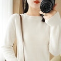 Sweater Women's Autumn and Winter Round Neck Knitted Sweater Women's Thin Long-Sleeved Bottoming Sweater Cross-Border Sweater Women's Non-Wool Knitted Sweater