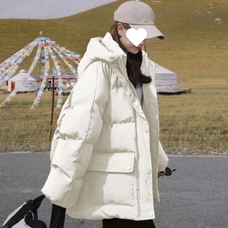 Women's Cotton Jacket Winter 2025 New Loose Student Puffer Jacket Short Thickened Hooded Cotton Coat Versatile Outerwear Cotton Padded Jacket