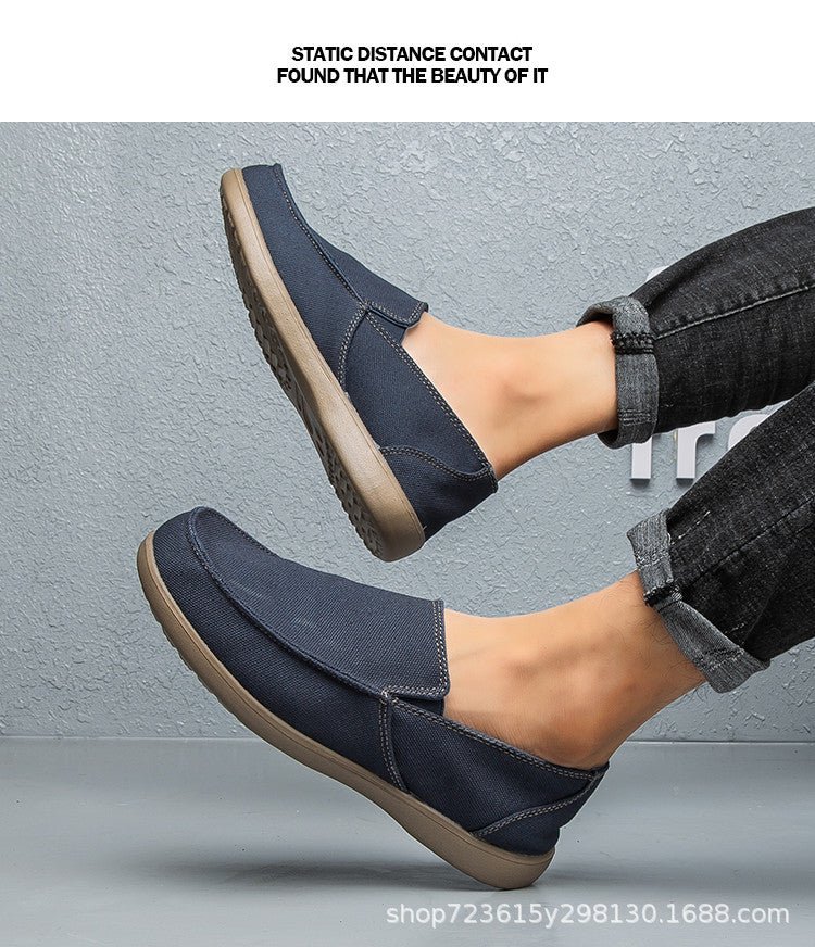 New CROSS All-match Canvas Shoes Men's Slip-on Outdoor Low-top Shoes Breathable Loafers Casual Thin for Youth