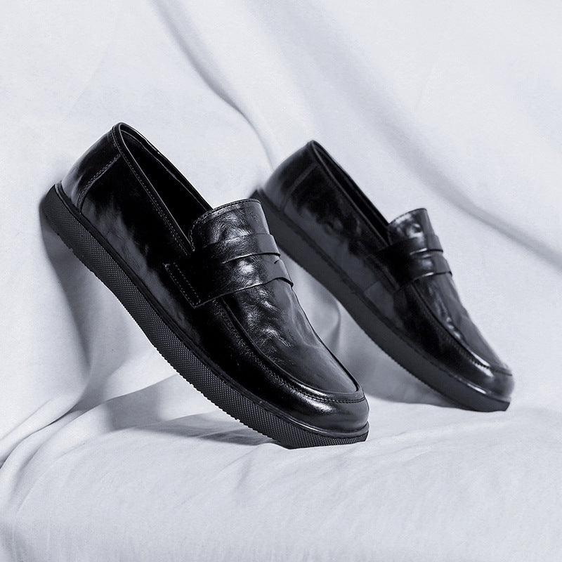 Loafers for Men Summer 2023 New Style British Business Formal Leather Shoes Soft Sole Slip-On Casual Shoes 7982-F